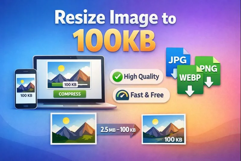 Resize Image to 100KB Online – Free & High-Quality Image Compressor